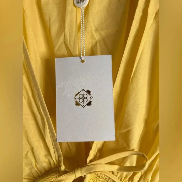 BNWT WAYF Yellow Cotton Mini Dress in Yellow Size XS - Picture 14 of 15